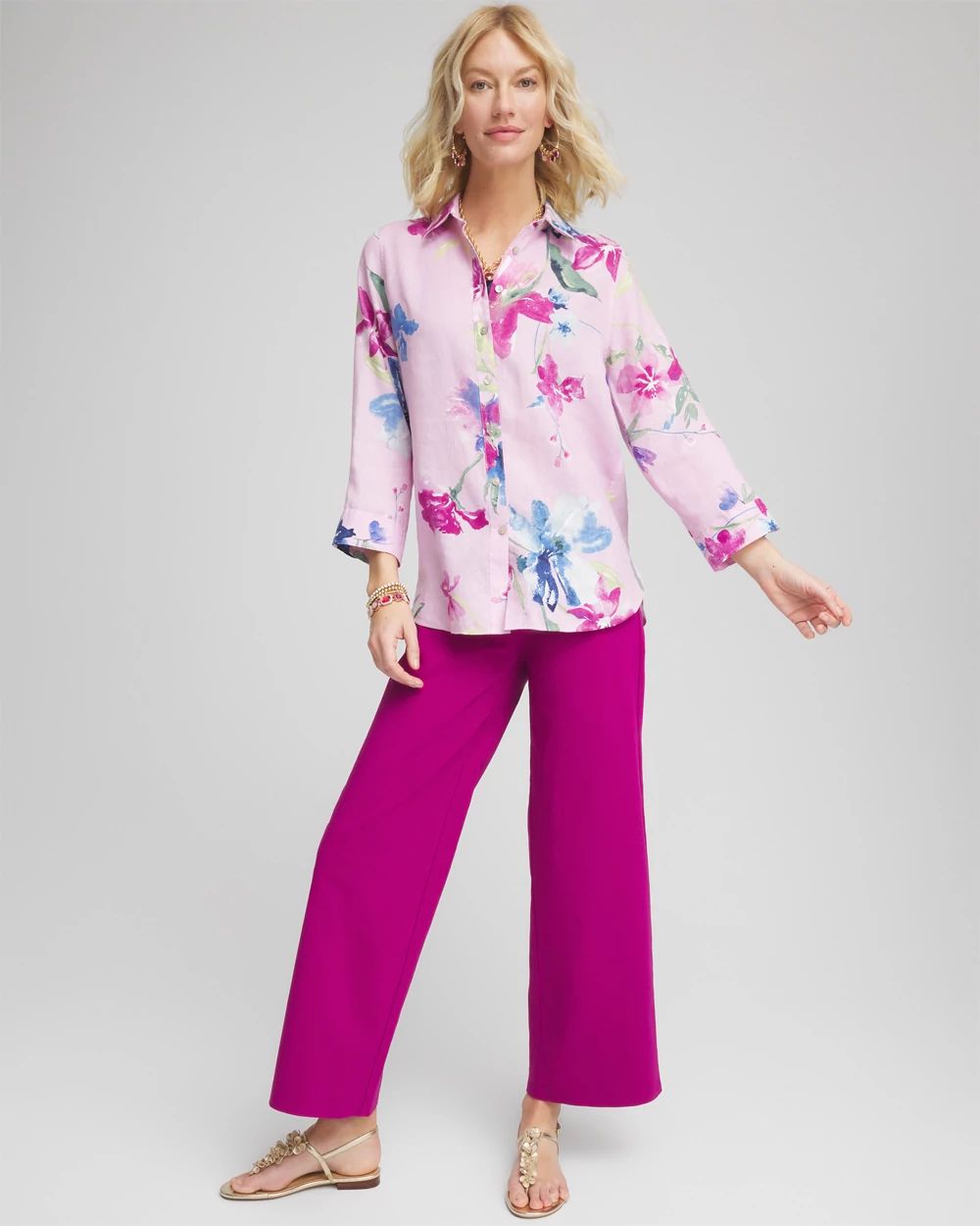 Petite Brigitte Wide Leg Cropped Pants | Chico's